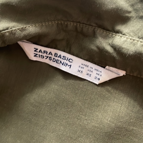 Super Lightweight Olive Green Zara Basic XS 100% Lyocell Soft - Picture 7 of 11